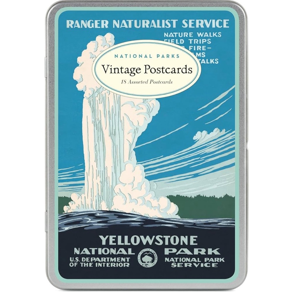 Set of 18 National Parks Vintage Image Postcard Set in Keepsake Tin - NWT